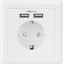 Sygonix SY-5045294 Įleidžiamas kištukinis lizdas su padidinta apsauga nuo prisilietimo ir USB įkrovimo išėjimu IP20