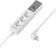 Sygonix SY-4675078 elektros skirstytuvas su skaitmeniniu laikmačiu, 3 Schuko lizdai, 1,5 m kabelis, baltas