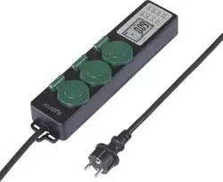 Sygonix SY-6786454 sodo rozetė su mechaniniu laikmačiu, 3 lizdų, IP44, 3680 W, juoda/žalia
