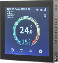 Sygonix SY-6052180 WiFi kambario termostatas, įleidžiamas, su savaitine programa ir valdymu programėle, juodas