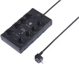 Sygonix SY-4751202 8 vietų apsaugos nuo viršįtampių ilginamasis laidas juodas 1,5 m