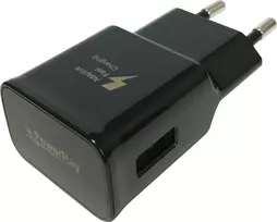 PowerRay PR-TA20EBE EU 2 kontaktų USB sieninis įkroviklis, 5V/2A, juodas, didmeninė pakuotė