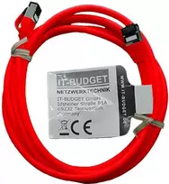 IT-BUDGET Cat.8.1 plonas Ethernet tinklo kabelis, S/FTP, 40Gbps, 2000MHz, LSZH, PoE+, raudonas, 2m 90ITBSLIM81PK2R
