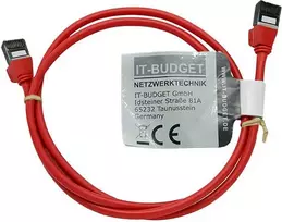 IT-BUDGET Cat.8.1 plonas Ethernet tinklo kabelis, S/FTP, 40Gbps, 2000 MHz, LSZH, PoE+, raudonas, 1 m 90ITBSLIM81PK1R