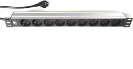 LIEBERNETZ Silence Rack 19 inch 9 vietų maitinimo juosta, 2 m kabelis, juoda/sidabrinė 90LNSDL199S
