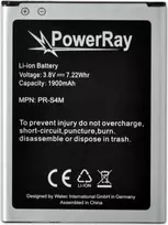 PowerRay baterija PR-S4M, skirta Samsung Galaxy S4 Mini, 1900 mAh, pakuotė be įpakavimo (PR-S4M)