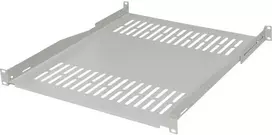 IT-BUDGET 19 inch fiksuota stovo lentyna / prietaisų padėklas, 80 kg apkrova, 450 mm gylis, reguliuojamo gylio tvirtinimas, šviesiai pilka 90ITB19FBX450G