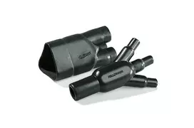 HellermannTyton 403-06180 termiškai susitraukiantis 90° kampinis tarpiklis, juodas, 2:1, su klijų sluoksniu