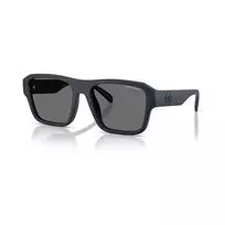 Armani Exchange AX4154SU-56 vyriški stačiakampiai akiniai nuo saulės, juodas rėmelis, pilki stiklai, 56mm