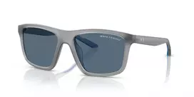 Armani Exchange vyriški stačiakampiai akiniai nuo saulės AX4149SU 83638 matiniai juodi / tamsiai pilki