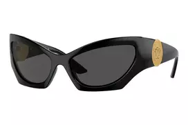 Versace VE4450-GB1-87 vyriški akiniai nuo saulės, juodas rėmelis, pilki lęšiai, 60/16/125 mm