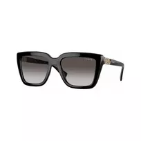Vogue VO5575SBW448G moteriški akiniai nuo saulės, kvadratinis acetatinis rėmelis, juodi, pilki gradientiniai stiklai, 55mm