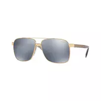 Versace VE2174-1002Z3 vyriški piloto akiniai nuo saulės, juodas rėmelis, pilki veidrodiniai lęšiai, 59/13/145 mm