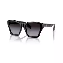Burberry BE439130018G5 moteriški kvadratiniai acetatiniai akiniai nuo saulės, juodas rėmelis, pilkos gradientinės lęšiai, 54 mm