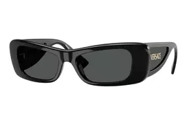 Versace moteriški akiniai nuo saulės VE4481-GB1-87, kvadratiniai, juodas rėmelis, pilki stiklai, 54mm