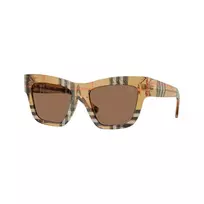 Burberry BE4449-414673 moteriški kvadratiniai acetatiniai akiniai nuo saulės, Havana/Vėžliuko rėmelis, rudi lęšiai, 53/19/140 mm