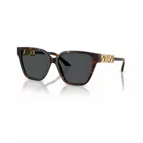 Versace VE4471B10887 moteriški akiniai nuo saulės - Havana rėmeliai, tamsiai pilki stiklai, 56mm