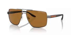 Armani Exchange AX2037S 600383 vyriški akiniai nuo saulės – poliarizuoti, pilot formos, matiniai juodi, 60mm