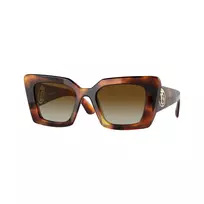 Burberry BE4344-3316T5 moteriški katės akies formos akiniai nuo saulės, Havanos rėmelis, rudi gradientiniai stiklai, 51/20/140 mm