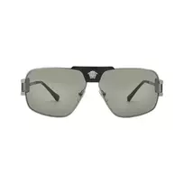 Versace VE2251-1001-2 vyriški akiniai nuo saulės Pilot Aviator juodas rėmelis pilki lęšiai 63mm