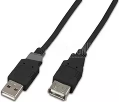 Wirewin USB A-A MF 0.5 SW USB 2.0 prailginimo kabelis, 0,5 m, juodas