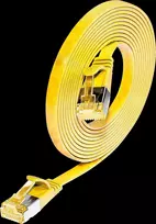 Wirewin Cat6A Slim Ethernet tinklo kabelis U/FTP plokščias geltonas 1m 10Gbps PKW-STP-SLIM-K6A 1.0 GE