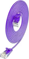 Wirewin SLIM KAT6A 10 Gigabit šviesus pakabinimo kabelis apvalus, U/UTP, Ø 3,6 mm, violetinės spalvos, 0,5 m SLIM-L-UU-K6A 0.5 VT