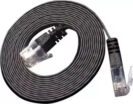 Wirewin Triotronik PKW-SLIM-KAT6 1.0 SW – Cat6 U/UTP plonas Ethernet tinklo kabelis, RJ-45 male to male, 1 m, juodas