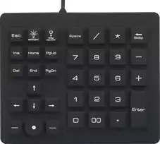 Renkforce USB skaitmeninė klaviatūra su rutuliu, atspari vandeniui ir dulkėms, juoda (RF-4791687)