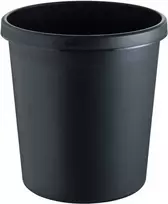 helit H6105895 apvali plastikinė šiukšliadėžė 18L juoda 31x32cm