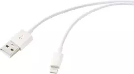 Renkforce USB 2.0 USB-A – Apple Lightning kabelis, 1 m, baltas šerkšnuotas RF-5724084