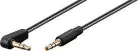 Wentronic Goobay 3,5 mm stereo jack kabelis, 1 m, juodas, tiesus į 90° kampu, vyriškas į vyrišką 67783