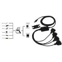 EXSYS EX-1324 USB 2.0 į 4 prievadų RS-232 serijinis adapteris, metalinis korpusas, FTDI lustas, 921,6 Kbps, DB9 male