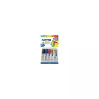 GIOTTO Extra Fine guašo dažų rinkinys, 5 x 10 ml aliuminio tūbelės, įvairios spalvos (balta, pagrindinė geltona, pagrindinė raudona, pagrindinė mėlyna, juoda) F65440000