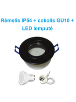 LED šviestuvas į pakalimą GU10 juodas