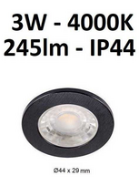 LED šviestuvas į pakalimą 3W - 4000K - IP44 juodas