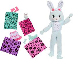 Mattel Barbie Cutie Reveal Doll & Accessories, Cuddly Series Bunny with 10 Surprises