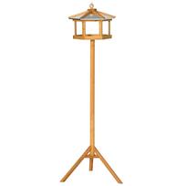Paukščių lesykla su stovu, natūralios medienos spalvos, Ø57,7 × 153 cm