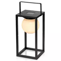 Saulės energija įkraunamas LED lauko šviestuvas, juodas, 15 × 15 × 30 cm