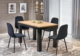 Valgomojo stalas išskleidžiamas Gizmo, ąžuolo sp./juoda sp., 120 - 160 cm x 75 cm x 79 cm