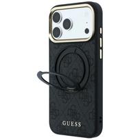 Dėklas Guess PU 4G Ring Stand MagSafe Apple iPhone 18 Pro juodas