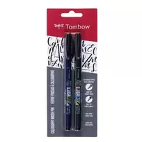 Tombow WS-BHS-2P Dual Brush Pen rinkinys - juoda - 2 vnt. - lizdinė pakuotė
