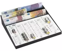 WEDO skaičiavimo lenta - medinis rėmas su 100 plastikinių rutuliukų (10 eilių, raudona/balta)