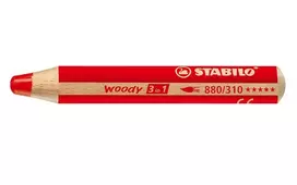 STABILO Woody 3 in 1 multfunkcinis pieštukas - raudonas - PEFC sertifikuotas - 10 mm švinas - vienetas