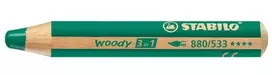 STABILO woody 3 in1 spalvinimo pieštukas – žalias, 10 mm švino, 1 vnt.