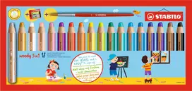 STABILO Woody 3 in 1 Multi-Talent Pencil - Soft - Assorted Colors - 18 Pieces