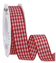 C.E. Pattberg dovana juosta Vichy Check Matt raudona/balta 25 mm x 20 m