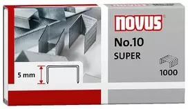 Novus Dahle No.10 SUPER Segtukai - 5 mm kojelės ilgis - Nerūdijantis plienas - 1000 vnt. - Talpa iki 20 lapų