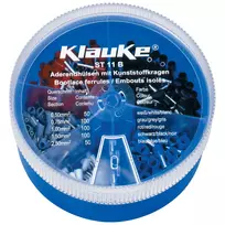 KLAUKE ST 11 B Izoliuotų laidų galių rinkinys – 625 vnt., 0,5-10 mm², pilka/juoda dėžutė