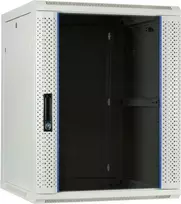 DSIT 15U sieninis serverių stovas su stiklo durimis, baltas, 600x600x770 mm